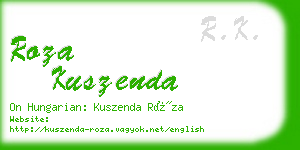 roza kuszenda business card